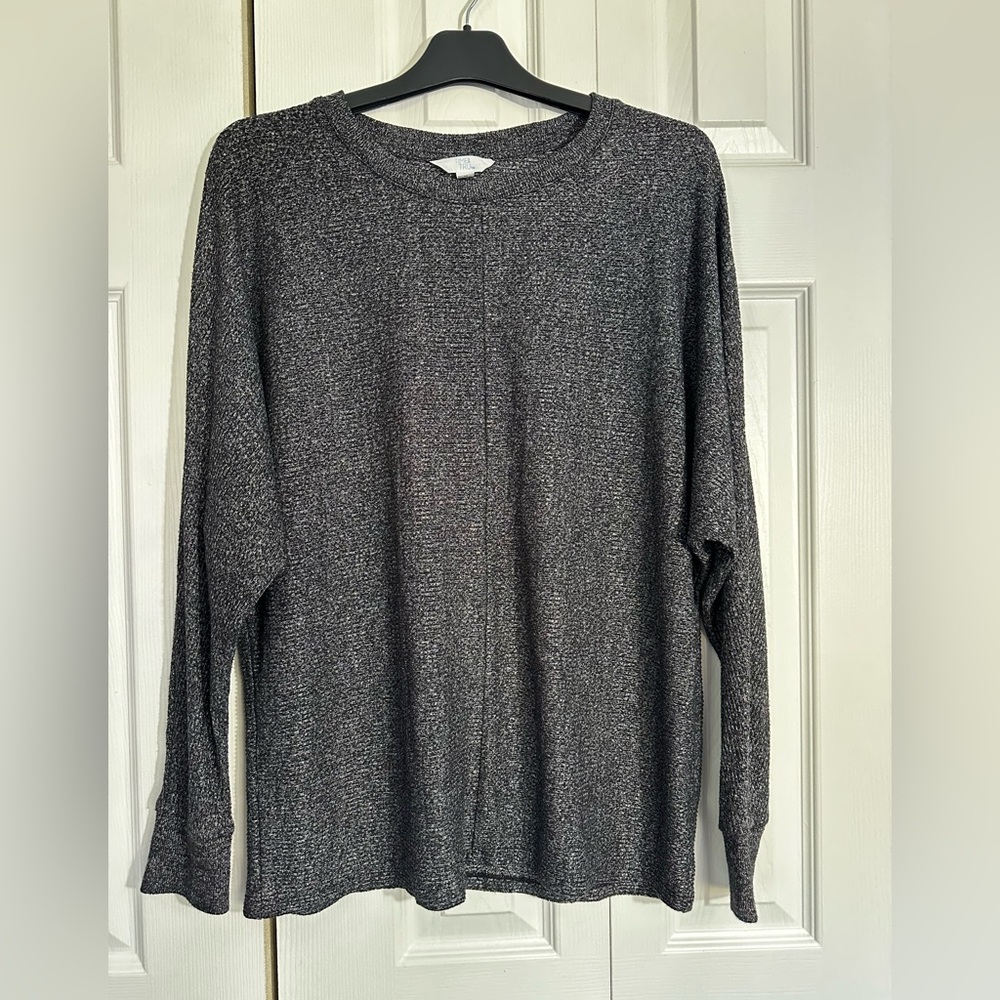 Time and Tru Gray Oversized Lightweight Sweater